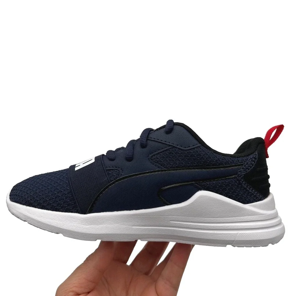 Puma Youth Boys Running Shoes Size‎ 2 Navy Blue Lightweight Lace Up Sneakers